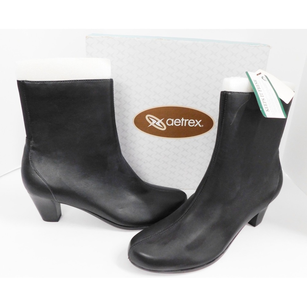 Aetrex Victoria Stretch Heel Boot Comfort Black Women's 11 US